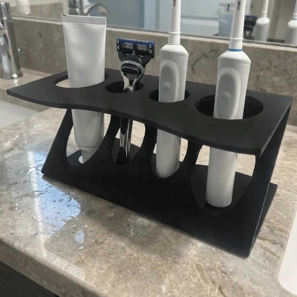 

3D Printing Electric Toothbrush Holder Multifunction Stable Shaver Storage Rack Vertical Space Saving Utensil Rack Shower