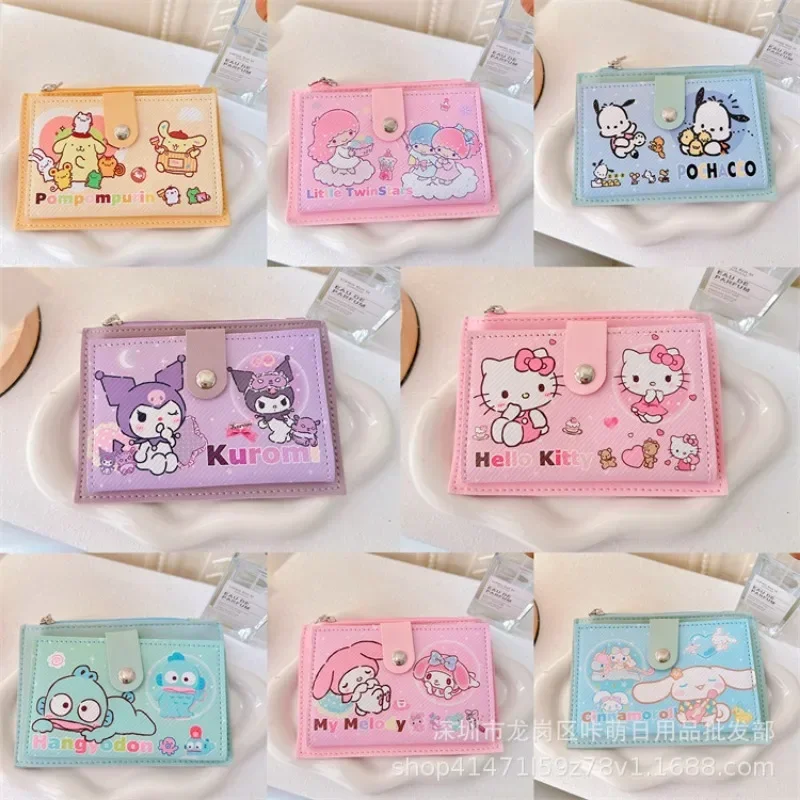 

Kawaii Sanrio Cinnamoroll My Melody Kuromi Kitty Cartoon Cute Change Bag Portable Card Case Campus Card Storage Bag