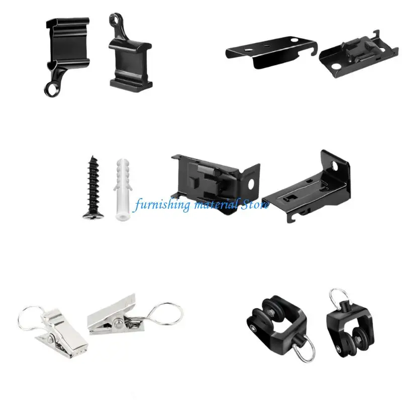 

Y5GD Ceiling Curtain Track Accessories Flexible Curtain Track Wall Mount Brackets Bendable Curtain Hardware Set