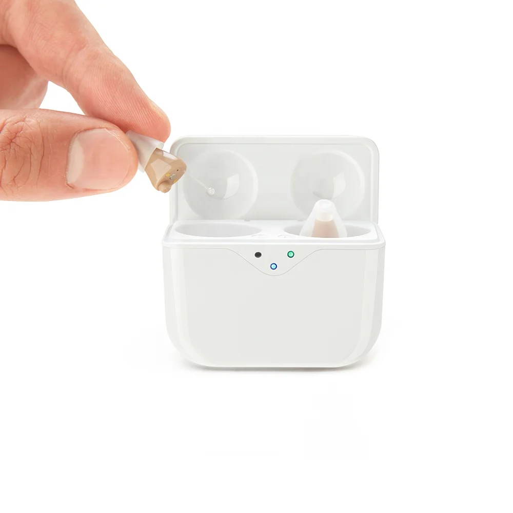 Kleine wiederaufladbare 16-Kanal-Hörgeräte, unsichtbarer In-Ear-Hörverstärker für junge/senioren, nicht Bluetooth