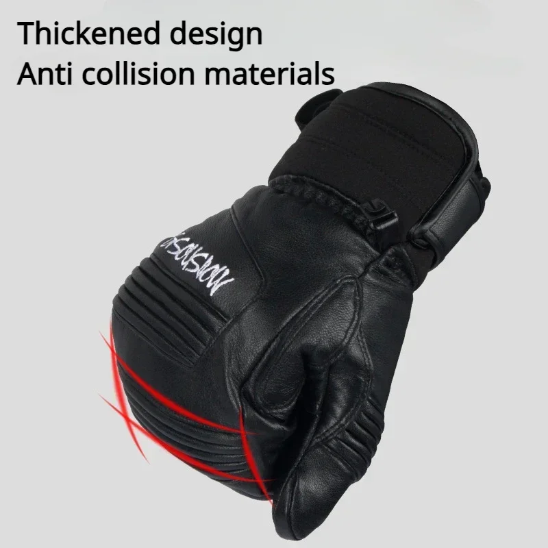 2025 Couple Skiing Gloves Waterproof Windproof Snow Mittens with Cotton Woman Cycling Warm Glove Winter Sport Protective Gear
