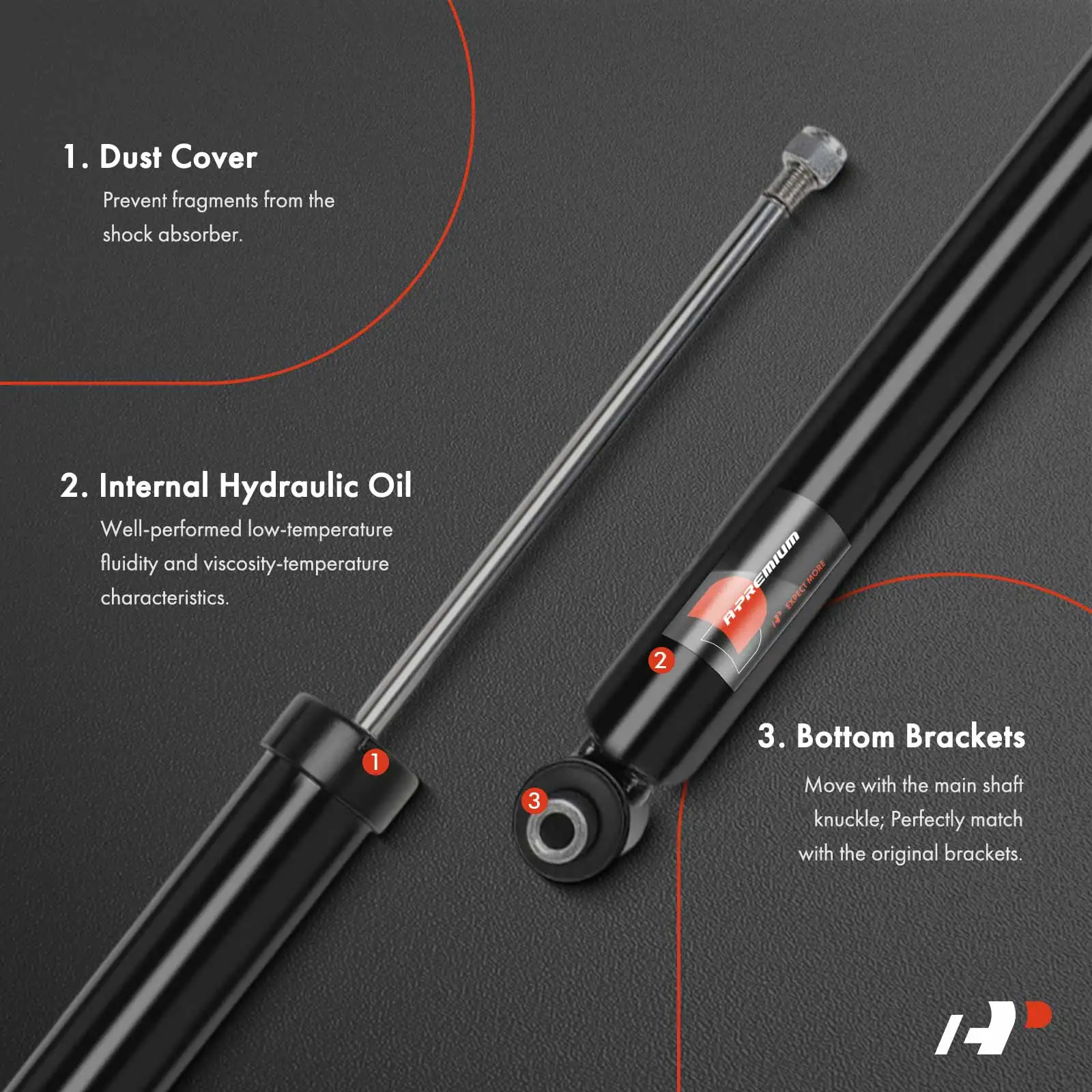 A-Premium Pair Rear Shock Absorber for Mercedes-Benz A220 2019-2022