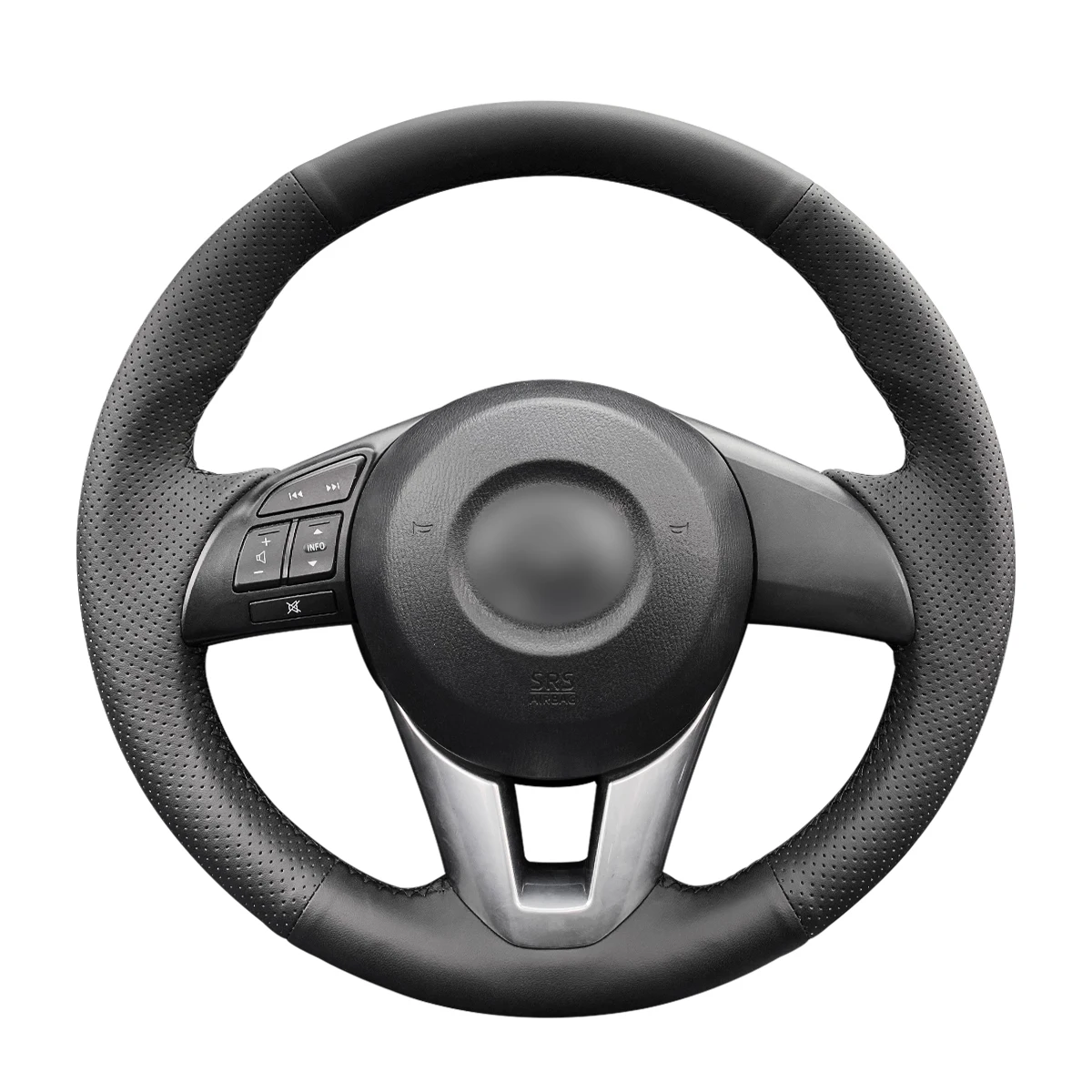 

Hand-stitched Black PU Leather Steering Wheel Cover for Mazda 3 Axela Mazda 6 Atenza 2 CX-3 CX-5 2012 Scion iA Toyota Yaris