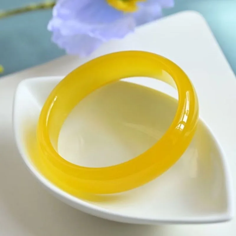 

New Natural High Ice Yellow Bracelet, Fashionable Versatile Women's Jade Bracelet
