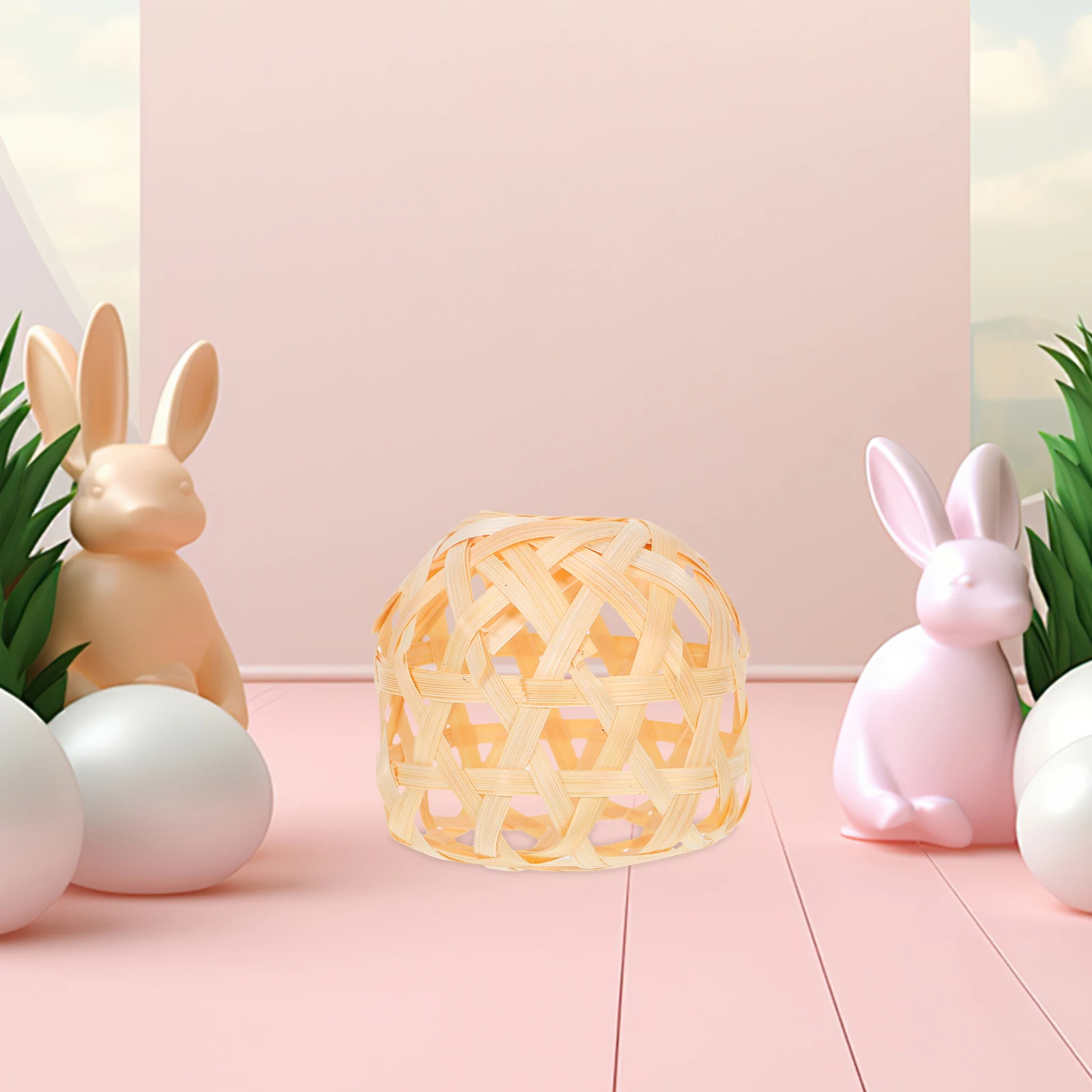 

6pcs Mini Bamboo Lanterns Handwoven DIY Solar Lamp Shades Portable Decorative Traditional Style Outdoor Lighting