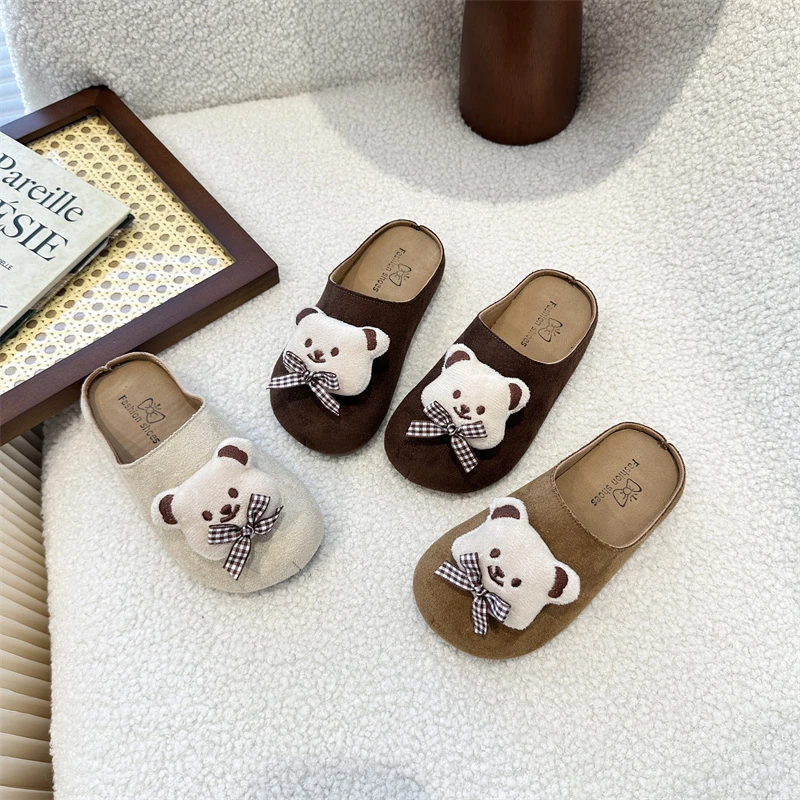 

Fashion Girls' Shoe 2026 Spring New Kids Slippers Thick Sole Anti Slip Girls Personalized Cotton Slippers Simple Child Home Shoe