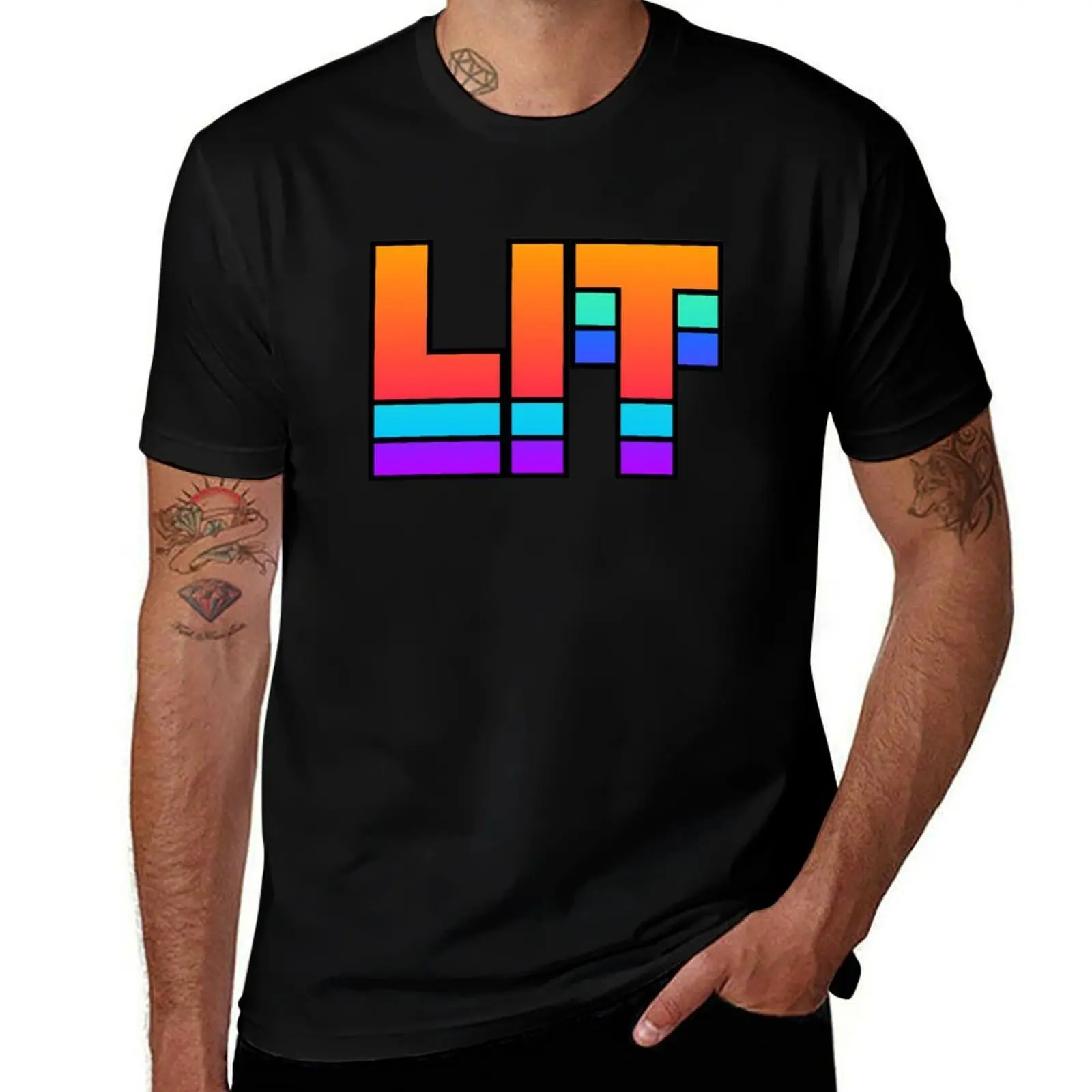 

LIT EDM Rave Design T-Shirt man tshirt t shirt for man 100 percent cotton T-Shirt