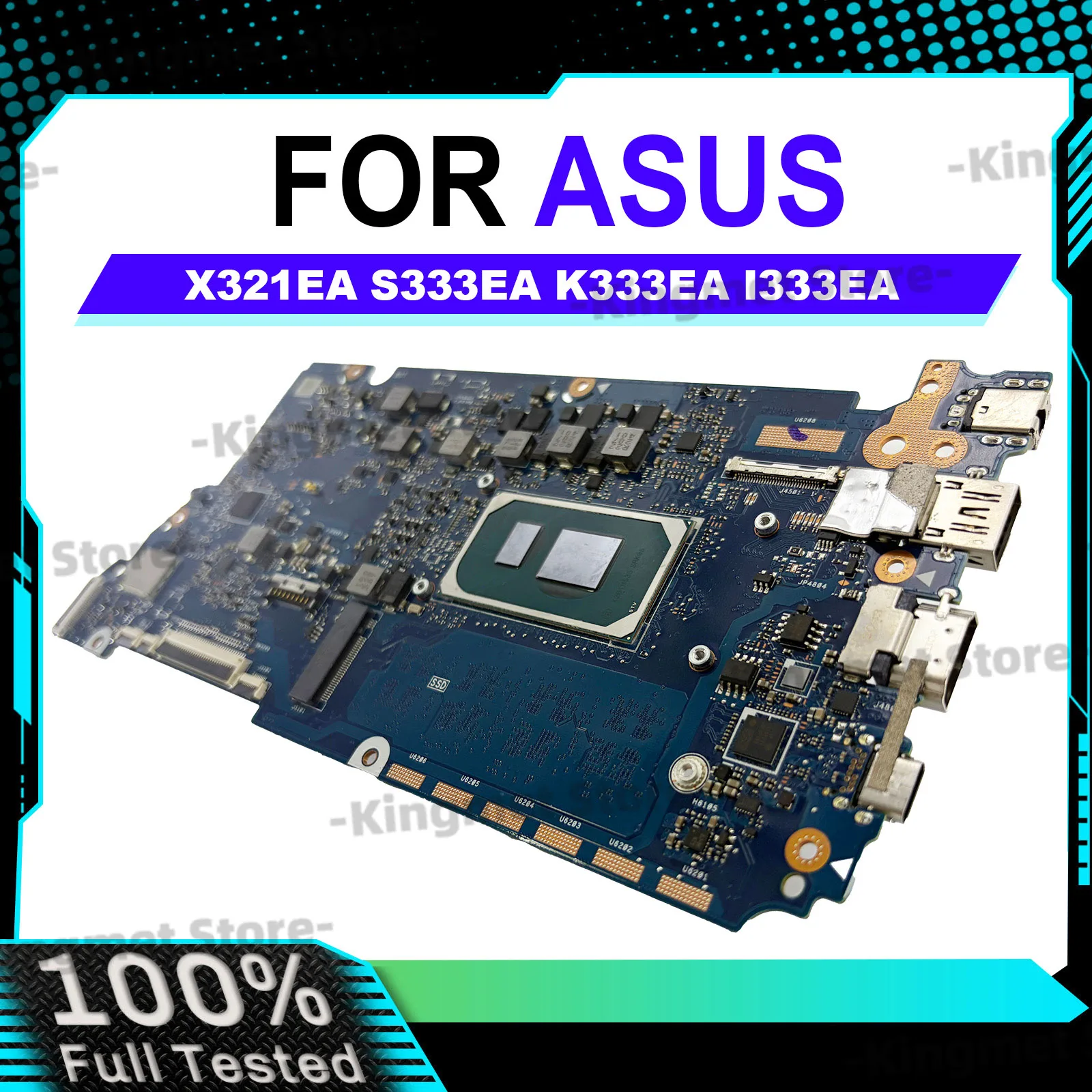Placa-mãe para laptop x321ea, para notebook asus vivobook k333ea i333ea x321ea adol13e x321e s333ea, com 10ª geração i3 i5 i7