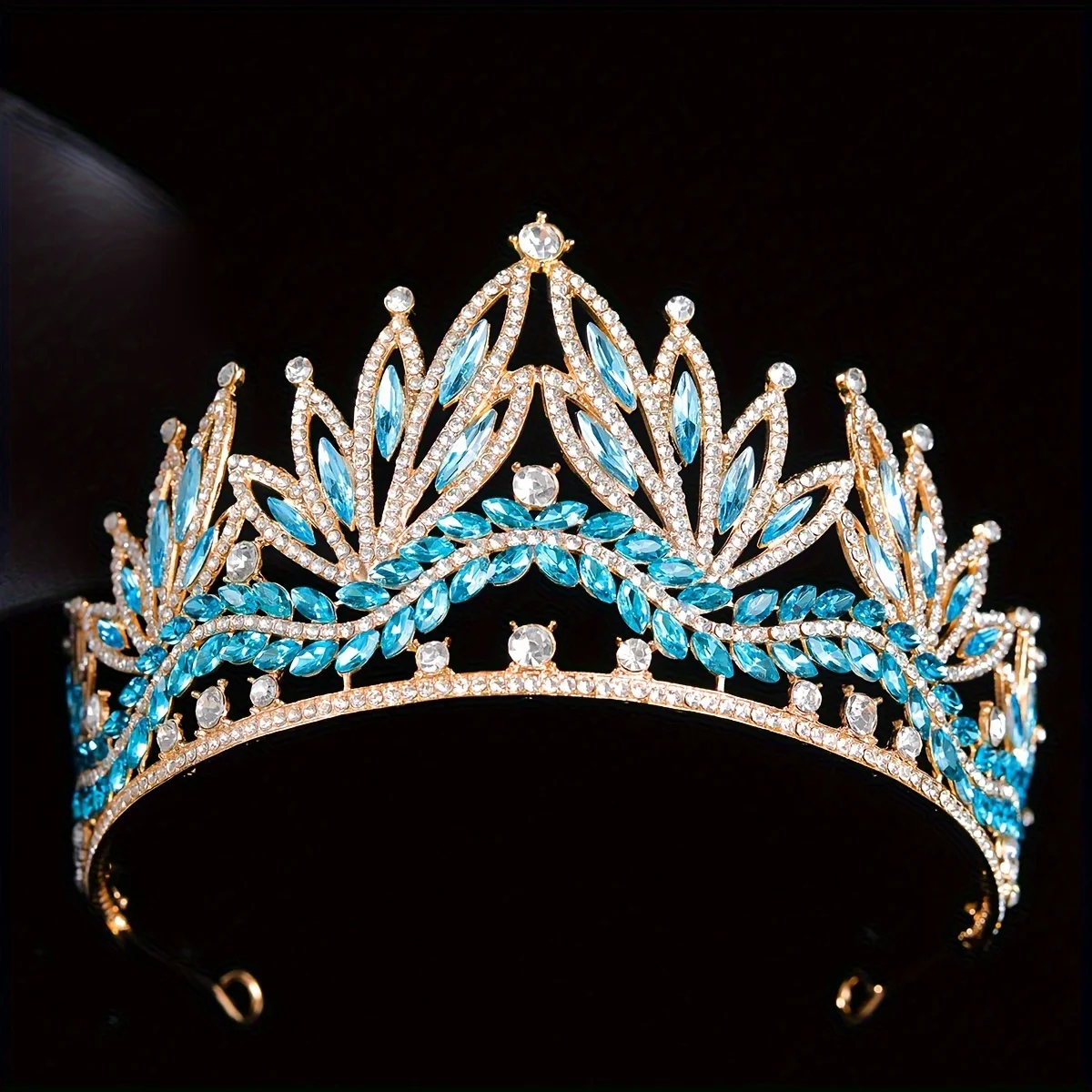 Luxury Royal Queen Wedding Crown for Women Large Multiple colors Crystal Banquet Tiaras Party Costume Hair Jewelry Accessories image 3