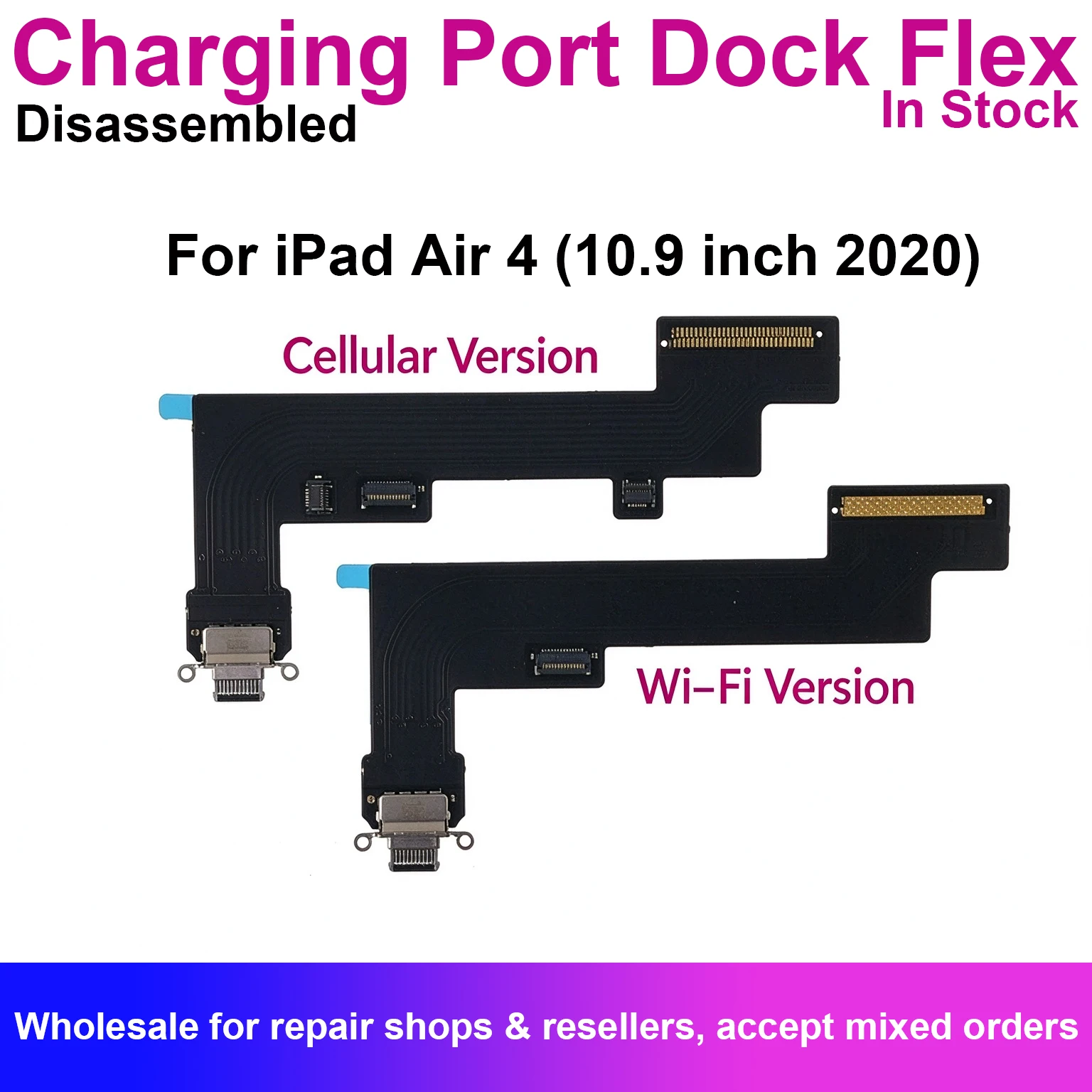 Charging Port Dock Connector Flex Cable For iPad Air 4 Air4 10.9 inch 2020 A14 A2316 A2324 Replacement Repair Parts