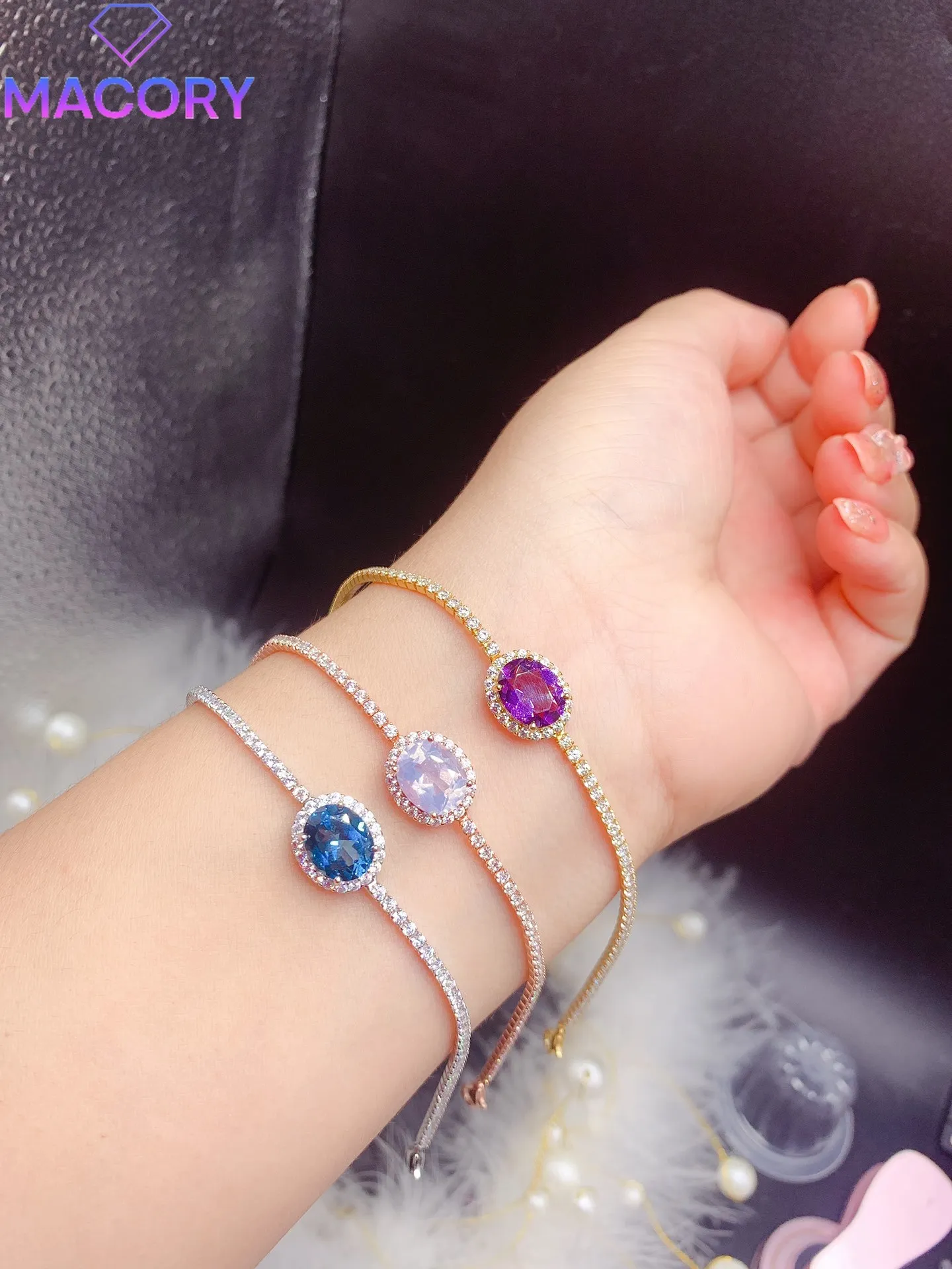 Female natural Topaz luxury bracelet female jewelry free shipping 925 sterling silver certification bracelet new gem.