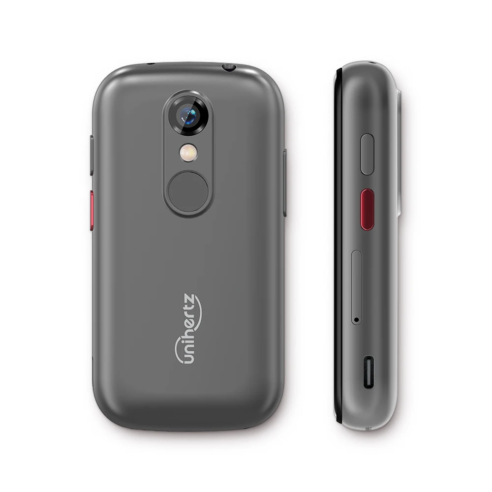 Unihertz-Smartphone débloqué Jelly 2E Mini, 4G, Android 12, 4 + 64 Go, carte SD, gris argent, prise en charge vocale HD