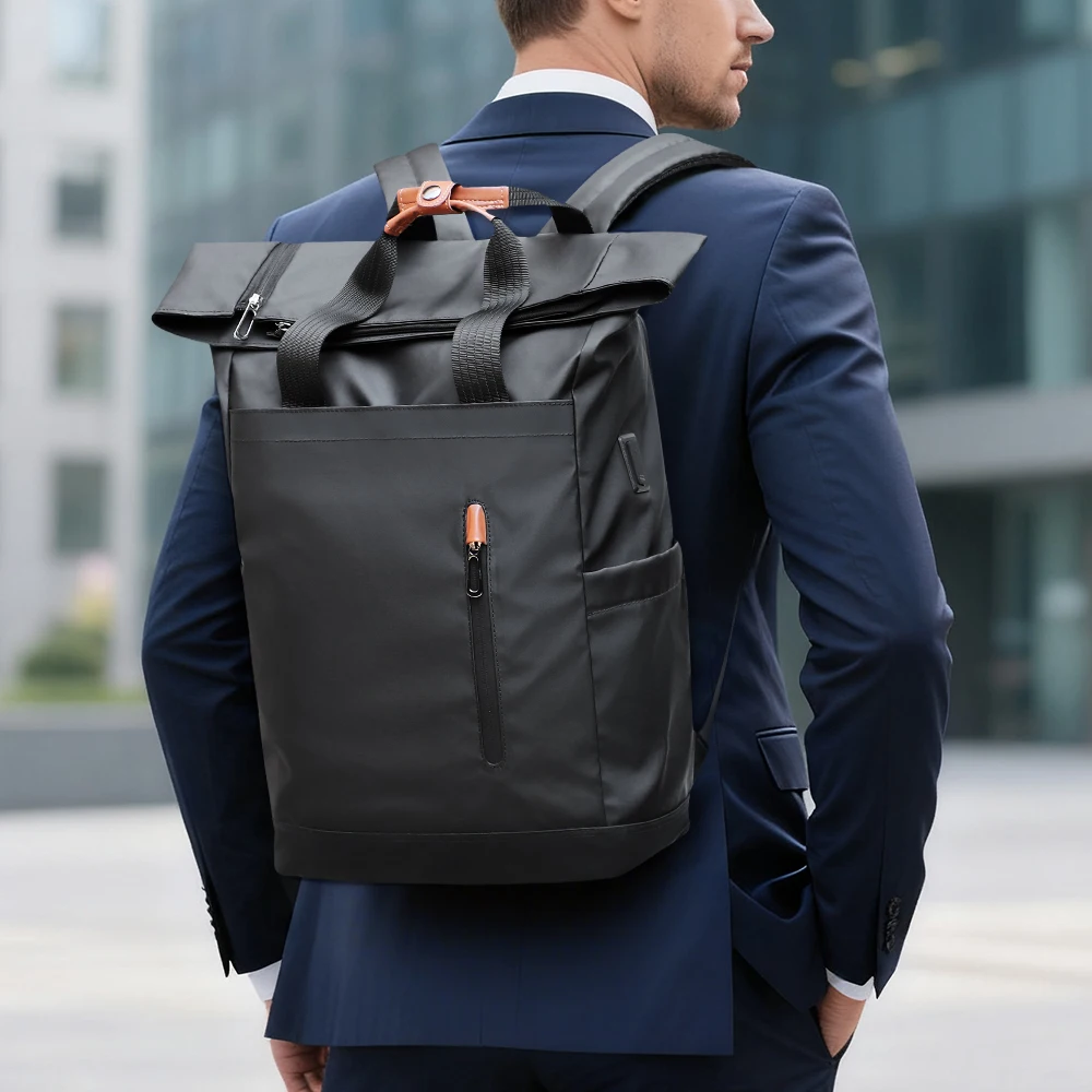 حقيبة ظهر للسفر للرجال من Heroic Knight قابلة للتوسيع حقيبة ظهر للأعمال الجامعية مقاس 15.6 بوصة حقيبة كمبيوتر محمول خارجية مقاومة للماء للمشي لمسافات طويلة