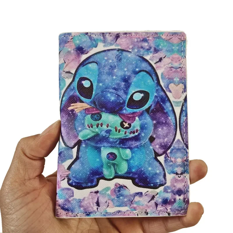 Disney-funda de Lilo y Stitch Possport para hombre y mujer, protector de pasaporte de PU con dibujos animados de Anime, para viajes al aire libre,