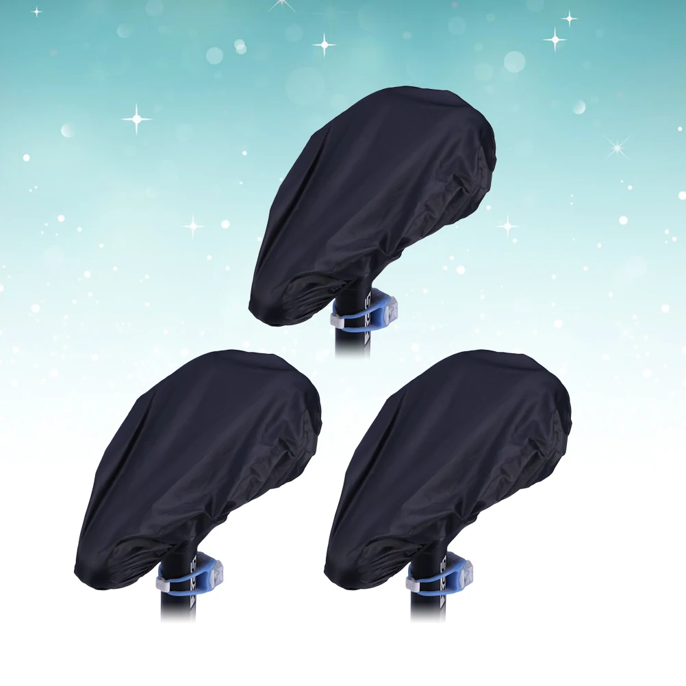 

3 Pcs Bicycle Cushion Rain Cover Black Bike Seat Protective Accessories Saddle Waterproof