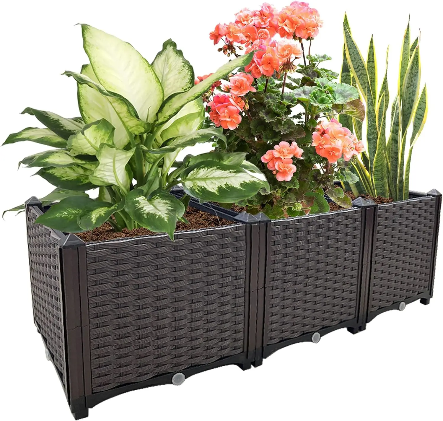 

Raised Garden Bed Large Planters for Outdoor Plants Deepened Plant pots Planter Box Elevated Garden Patio Balcony Deck to Planti