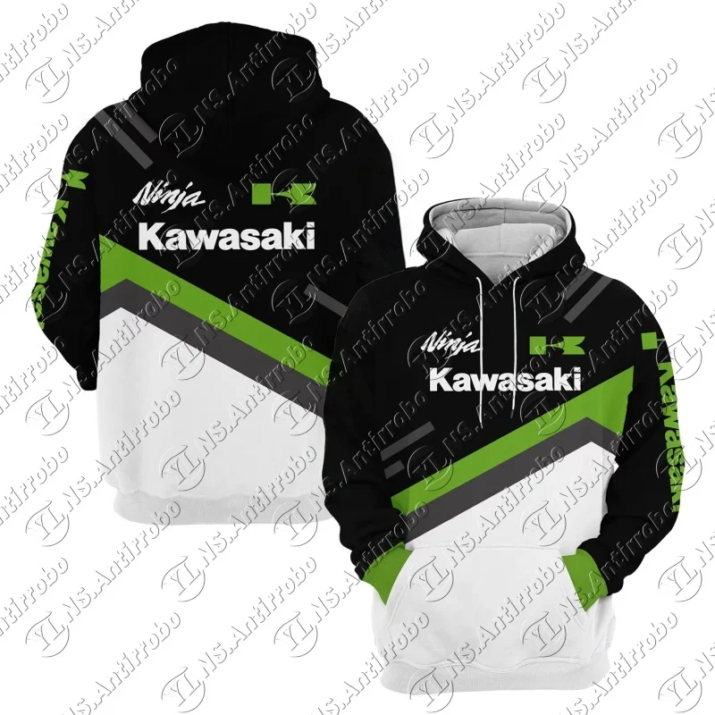 Kawasaki осенняя 3D дышащая быстросохнущая толстовка с капюшоном для гонок на мотоциклах, спортивная одежда с длинными рукавами для мужчин и женщин, топ