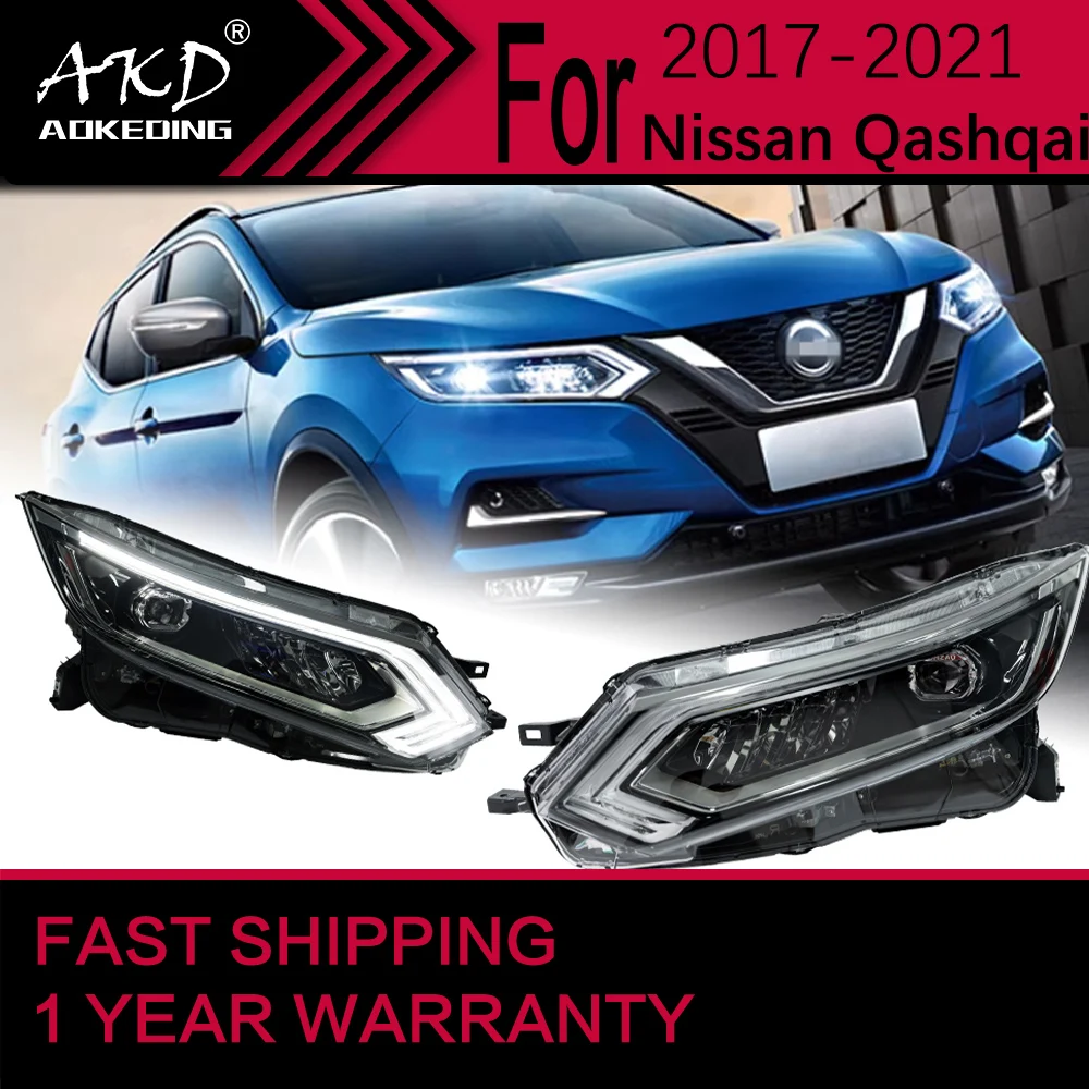 

Car Lights for Nissan Qashqai LED Headlight 2018-2020 Qashqai Head Lamp Drl Dynamic Signal Projector Lens Automotive Accessories