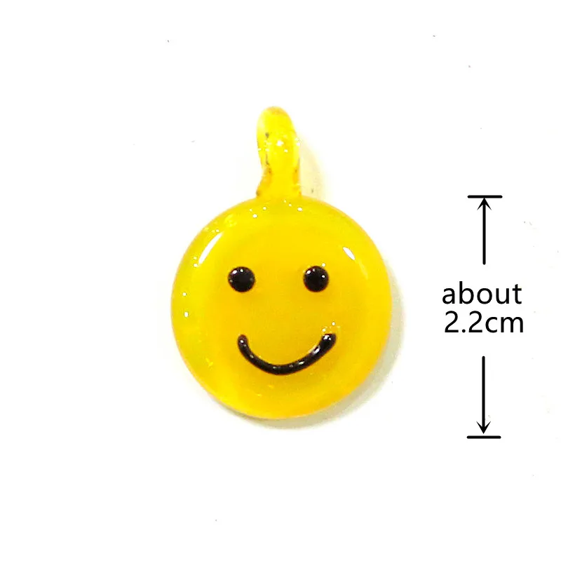 2pcs Mini Flat Cute Glass Face Charm Pendant Ornament Fashion DIY Craft Supplies Perfect Festival Party Gift for Handmade Lovers