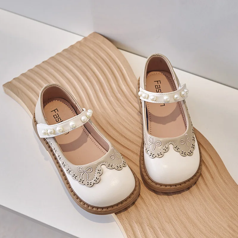 Children Girls Leather Shoes Round-toe Lolita Style Casual Versatile Soft Kids Fashion Soft Breatheable Simple Korean Style Cute