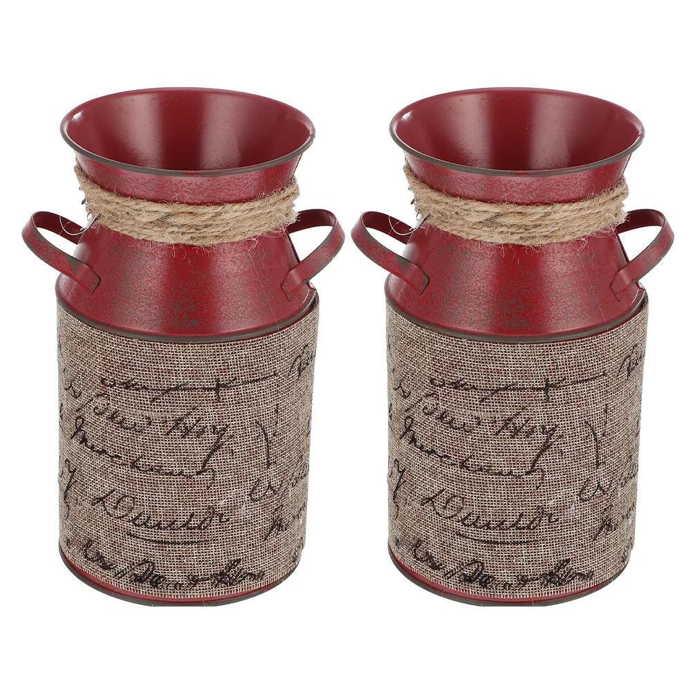 

2Pcs Iron Bucket Retro Tin Planters for Garden Outdoor Decoration Storage Container Flower Flower Bucket nament Pot