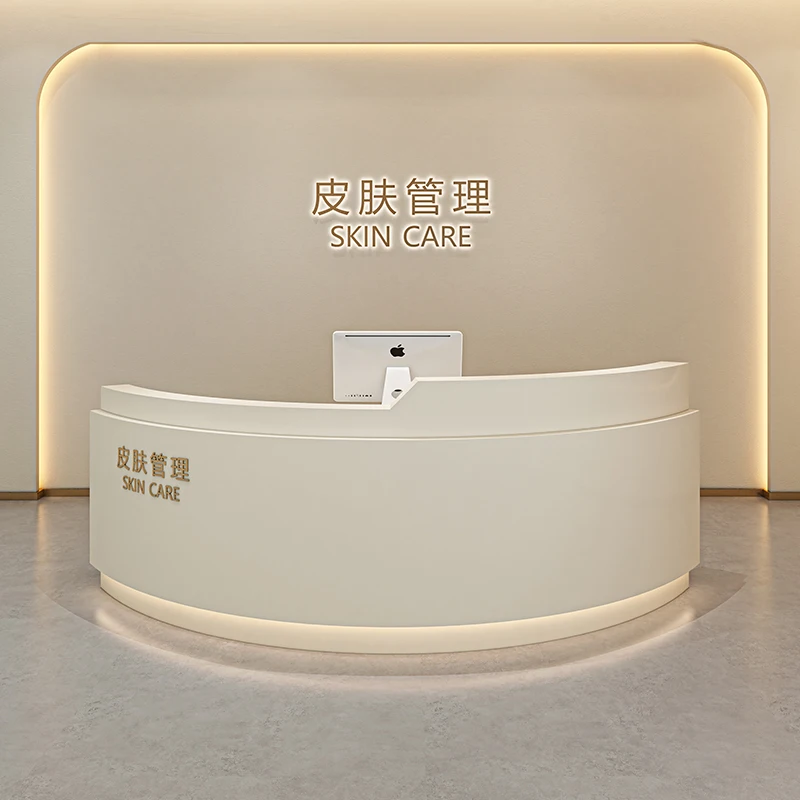 Storage Front Desk Reception Counter Luxury White Clinic Beauty Salon Reception Desks Classic Mostrador Recepcion Furniture