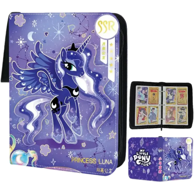 2025 My Little Pony Popular Anime Children's Toy Game Card Collection Album Book Zipper Binder Card Holder Deluxe Cartoon Gift