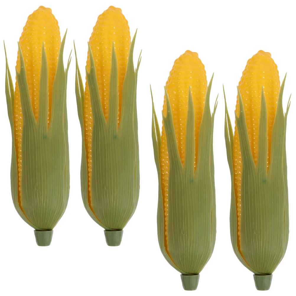 4 Pcs Fruit Model Simulation Corn Child Toy Fake Prop Plastic Artificial Decor Lifelike