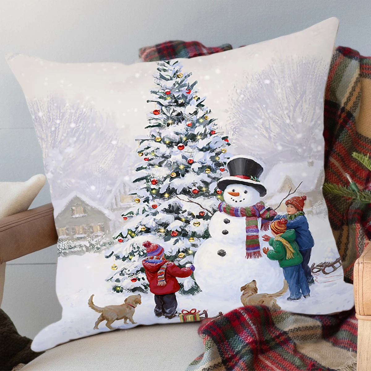 Christmas Cushion Cover Merry Christmas Decorations For Home 2023 Cristmas Ornament Pillow Case Xmas Navidad Gifts New Year 2024