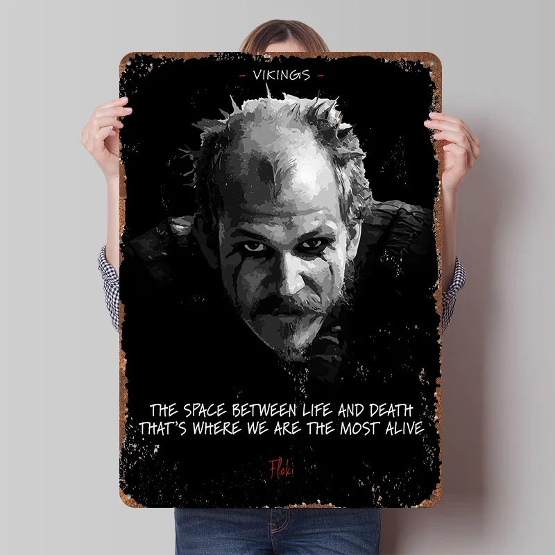Металлический постер Floki: Винтажные жестяные таблички для декора мужской комнаты, бара, геймерской комнаты, украшения для дома