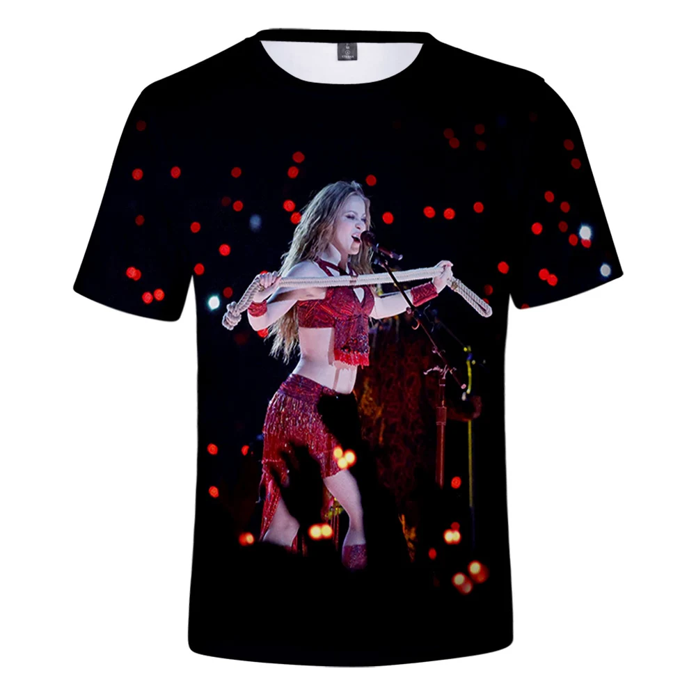 Shakira 3D Printed T-shirts Women/Men Fashion Summer Short Sleeve T Shirts Casual Streetwear Clothes Tops 6XL