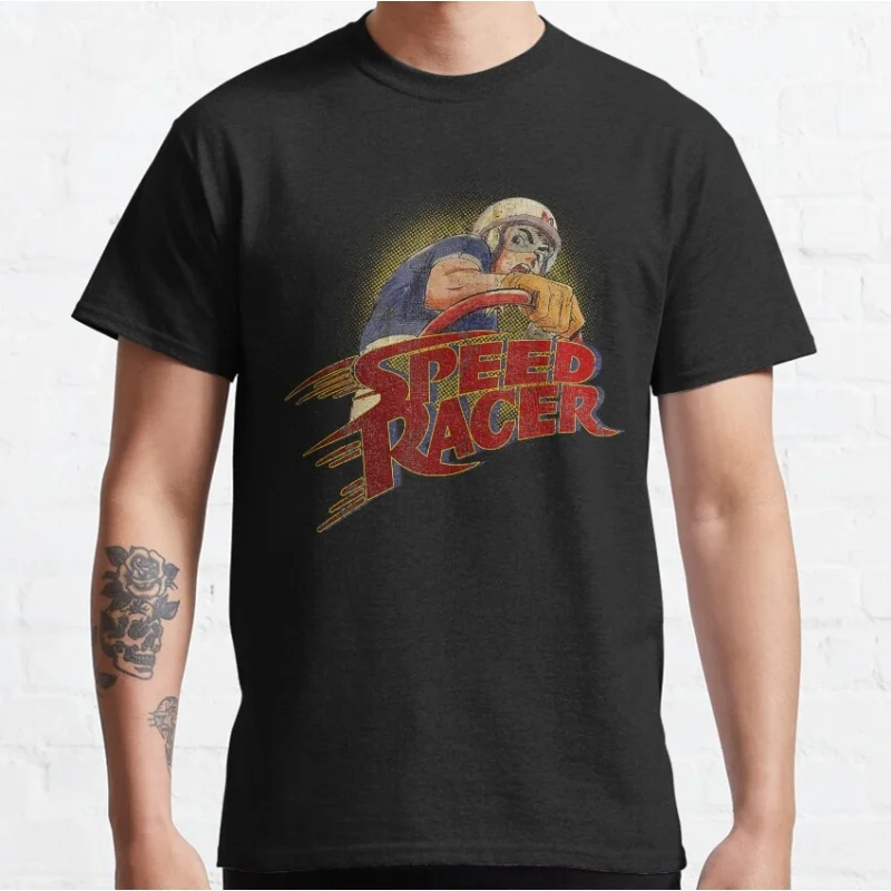 

0618 Mach Go Go Go graphic tee Manga Speed Racer Anime T shirt Cartoon Large size Tops 100% cotton printed Y2K Clothes
