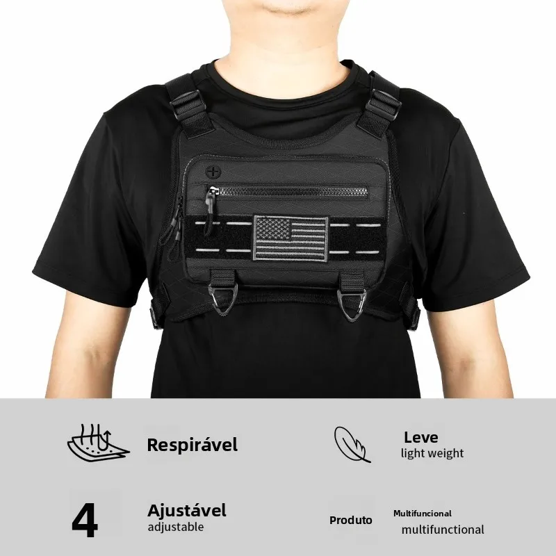 スポーティなタクティカルベストバッグメンズ多機能作業服チェストバッグサイクリングバッグアウトドアユーティリティファッションスポーツスタイルバックパック