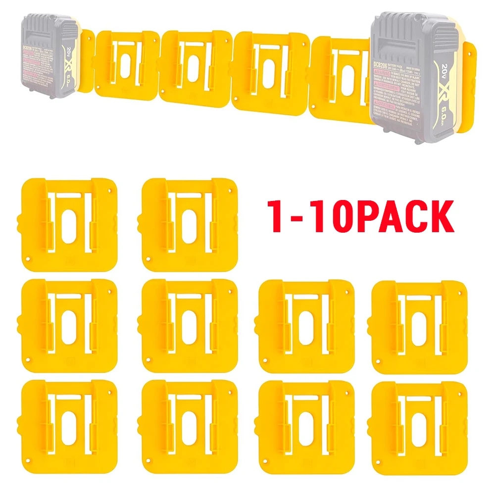1-10PCS Battery Holder Storage Rack for Dewalt 18V 20V Li-ion Battery DCB203 DCB205,Wall Mount Battery Dock for Workbench