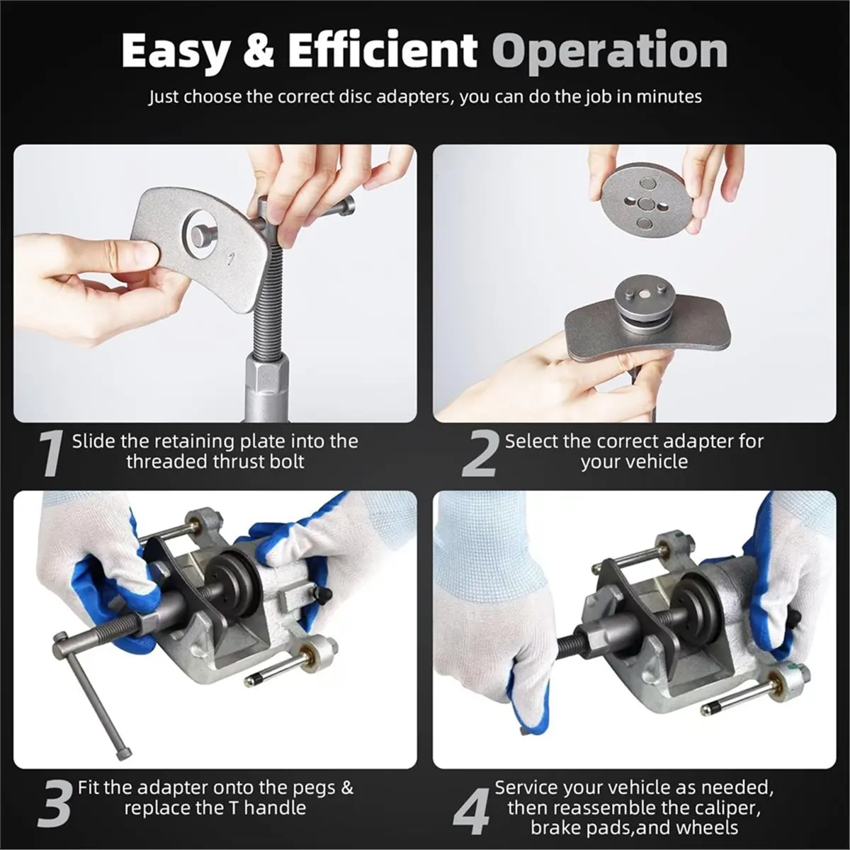 22pcs Disc Brake Caliper Compression Wind Back Tool Kit, Heavy Duty Brake Piston Caliper Compression Tool for Brake Pad