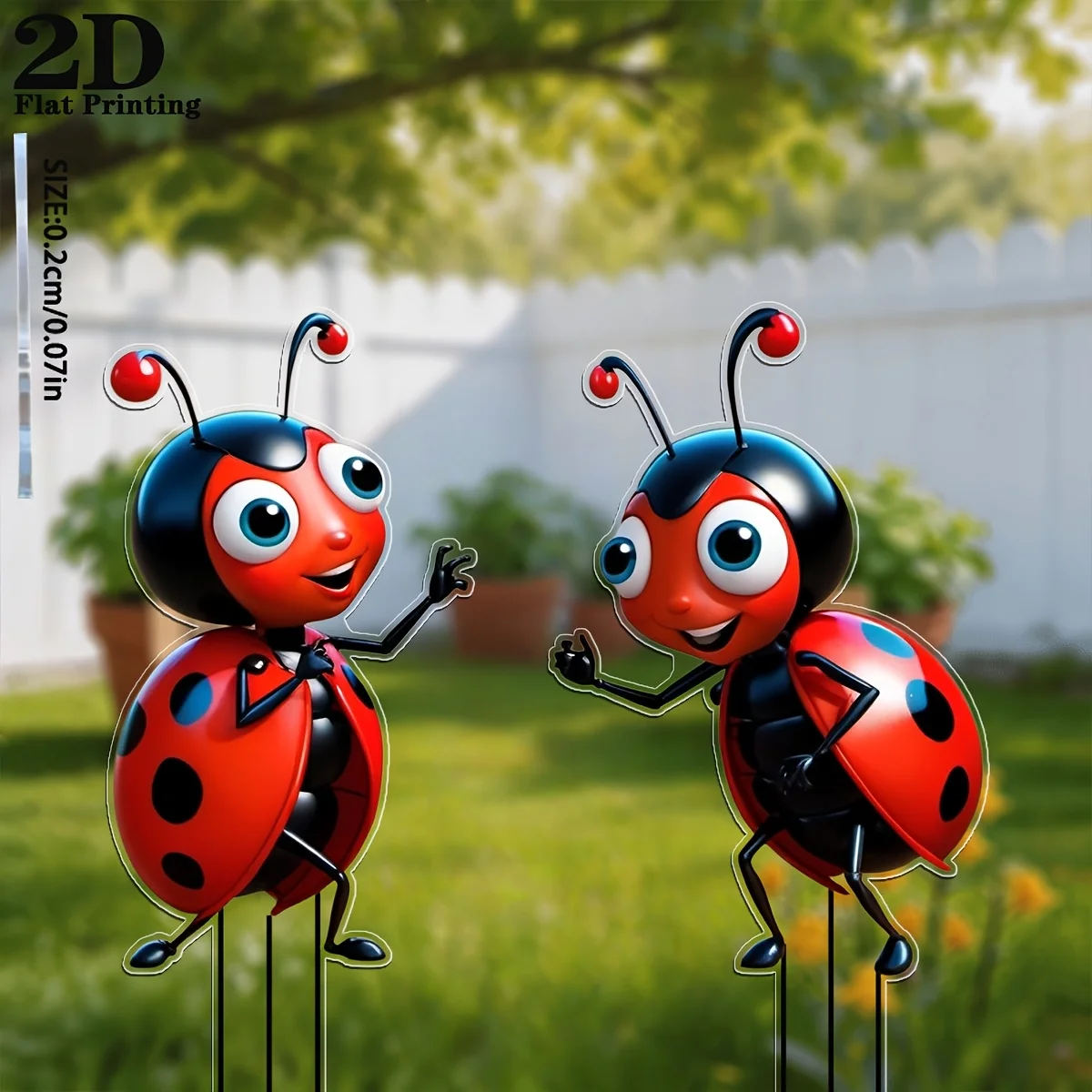 1/2 Set (Each Set Contains 2 Pieces) Ant-Shaped Ground Ornaments 2D Flat Acrylic Cute Ant Friends Garden Decoration Outdoor Decorations Lawn