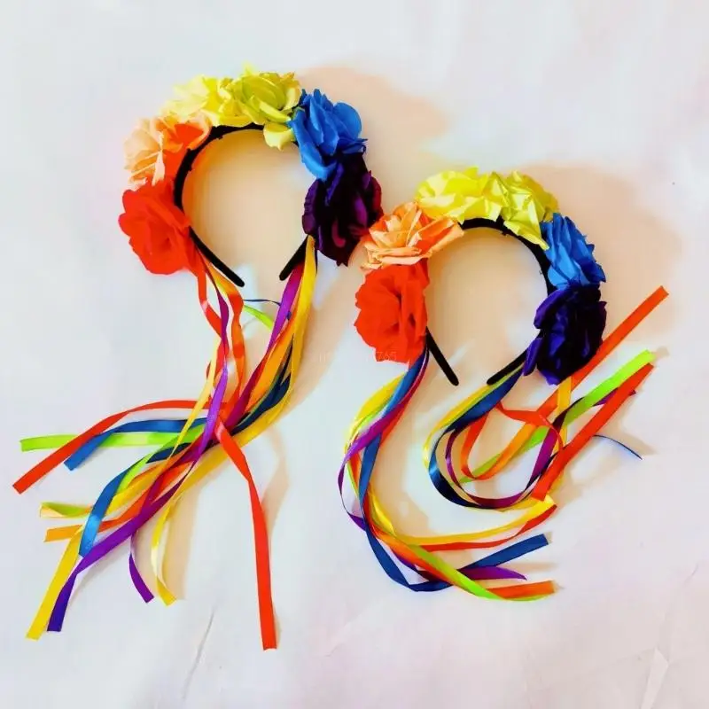 Diadema festiva con cinta para multicolor para niños y adultos X4YC