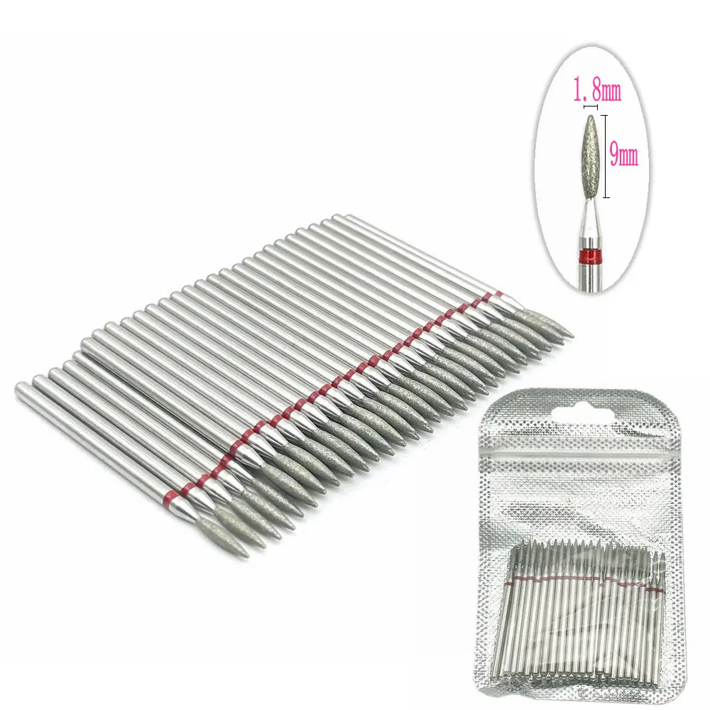 50pc Diamond Nail Drill Cuticle Clean Bit Set Milling Cutter for Manicure Electric Cutter Bits Accessories Dead Skin Remove Tool