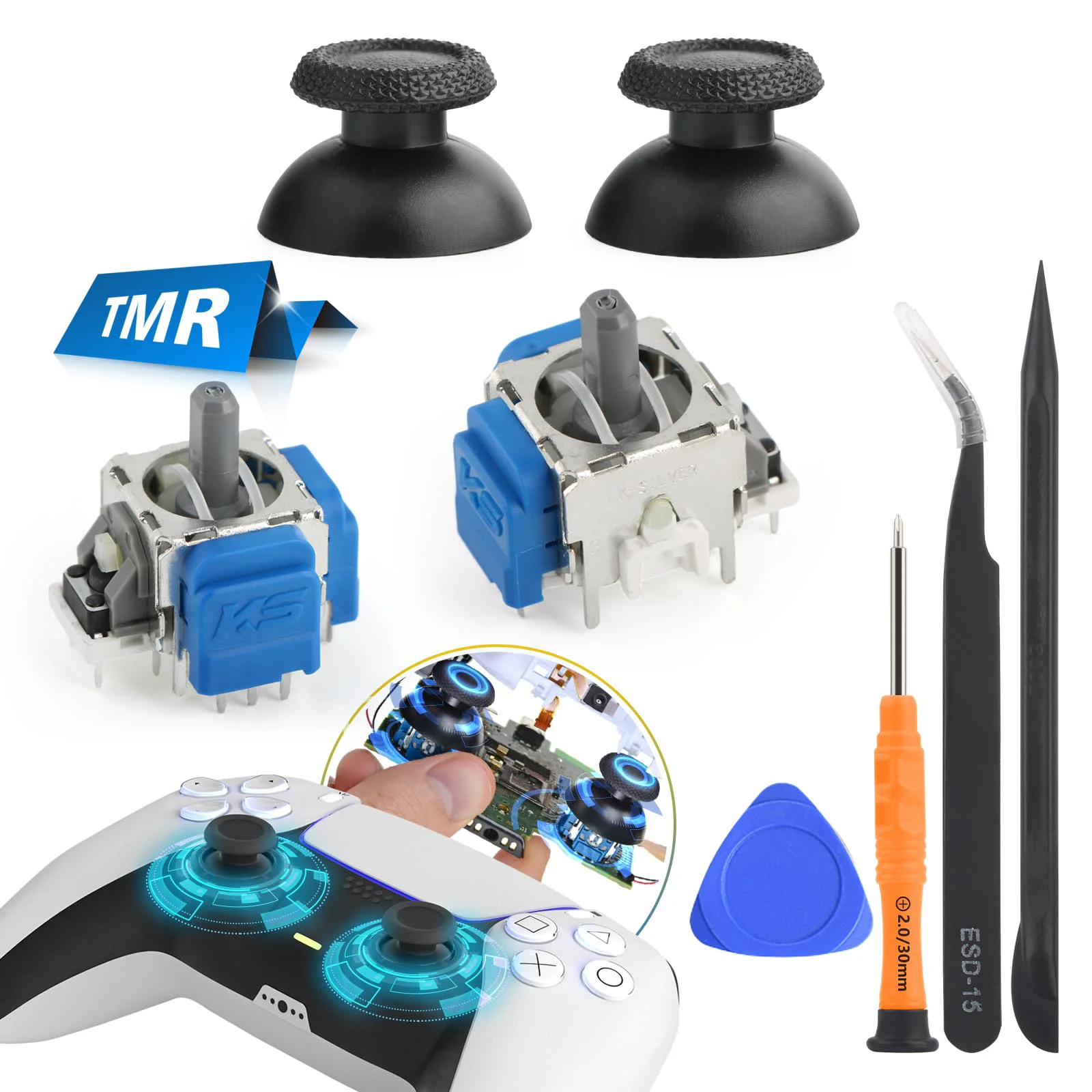 عصا تحكم تناظرية ثلاثية الأبعاد بتأثير القاعة لاستبدال بلاي ستيشن 5 وحدة تحكم DualSense PS5 ملحقات أجزاء إصلاح عصا التحكم