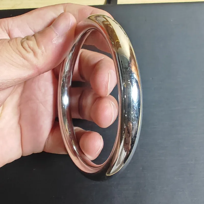 Silver Plated Plain Smooth Round Bangle Minimalist Polished Circle Wristband Simple Stackable Jewelry Gift