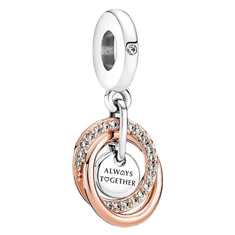 

Fashion Silver Rose Gold Color Pendant Charm beads For DIY bracelet necklace accessories Women Fine Jewelry Gifts