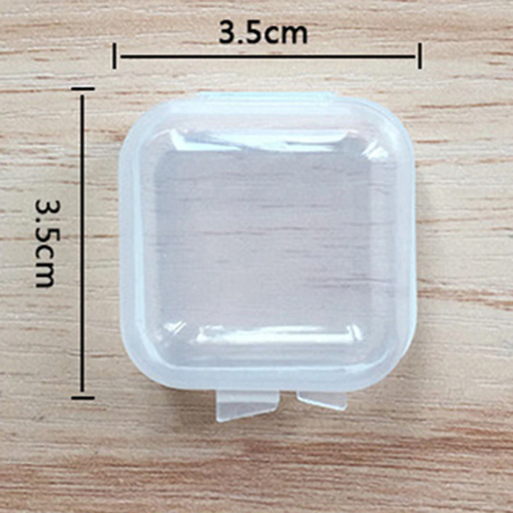 Caixa Plástica Quadrada Transparente Caixa de Comprimidos Semanal Organizador de Jóias Portátil Pequena Mini Caixa De Armazenamento Recipiente de Acabamento