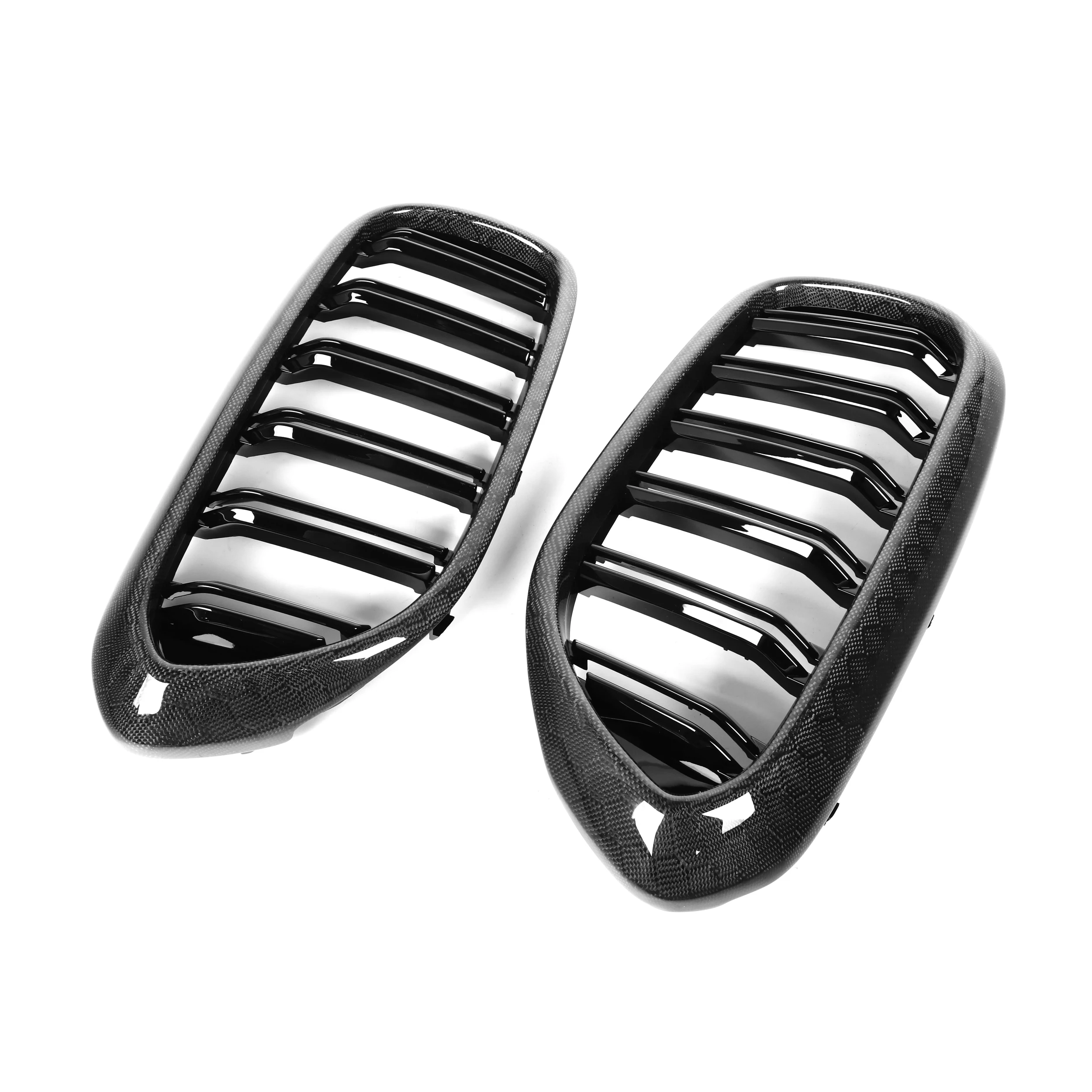 

Front Bumper Grill Kidney Grille for 5 Series G30 G38 M5 F90 2017-2020 Replacement Dual Slats ABS+ Honeycomb Carbon Fiber