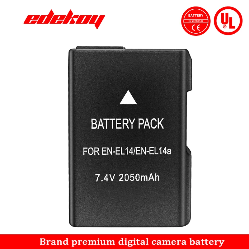 

EN-EL14 EN-EL14A Battery For Camera NIKON Coolpix P7000 P7100 P7700 P7800 D3200 D3300 D3400 ENEL14A ENEL14 EN EL14 2050mAh 7.4V
