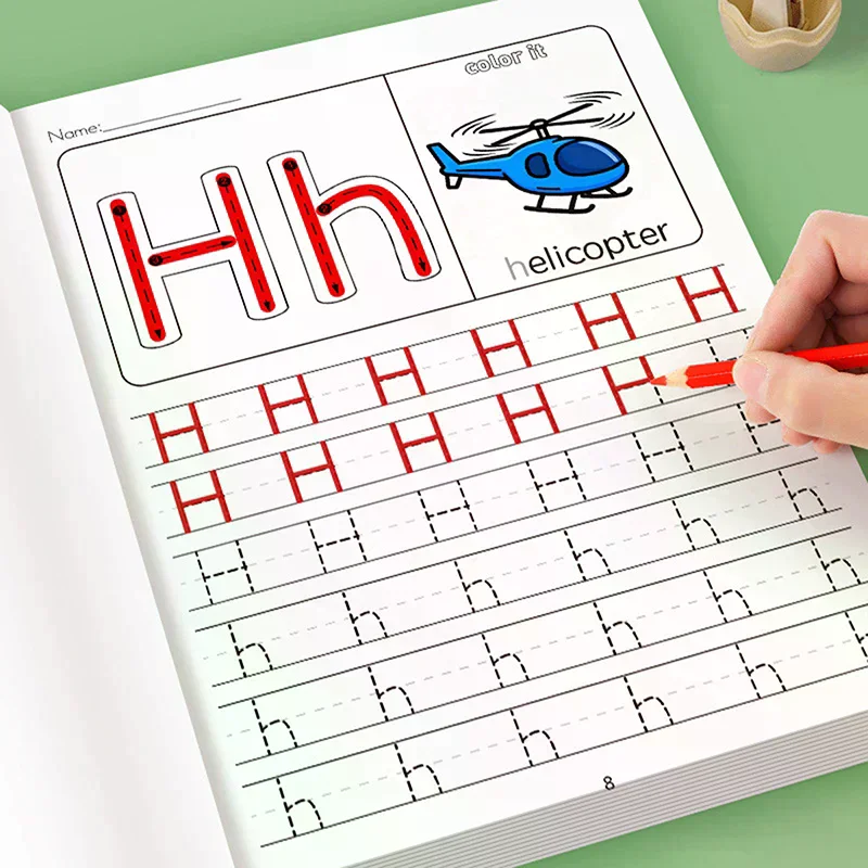 Children's Alphabet Practice Books A-Z Writing Practice Books, Learning Writing, Drawing Pages ActivitiesIllustration Book