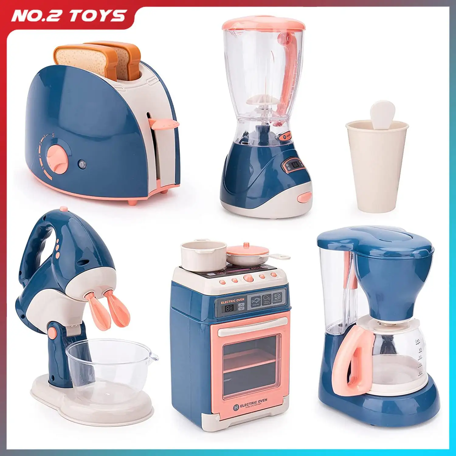 Pretend Play Kitchen Kit Toys Children's Simulation Home Appliances Pretend House Play Juicer Mixer Electric Appliances Kids Toy