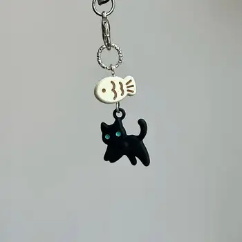 黑貓可愛Y2K手機掛件吊墜萌繫動漫鑰匙圈配件適用於iPhone 15 CCD相機AirPods耳機書包新款 8 最佳銷售 動漫手機掛飾 - №8