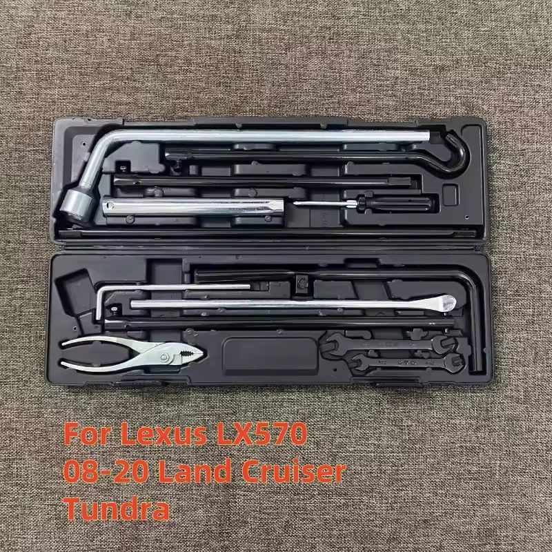 Notfall-Werkzeugkasten für Toyota Land Cruiser LC200 (08-20), mit Auto-Werkzeugset, Schraubenschlüssel und Reserveradhebel – Detail 1