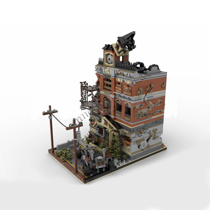 4560 ELEMENTÓW Dom Ulica Ratusz Wersja Apokalipsy MOC Personalizowany Modułowy Zestaw Klocków Model Budynku dla Dzieci Zabawka do Samodzielnego Montażu Prezent