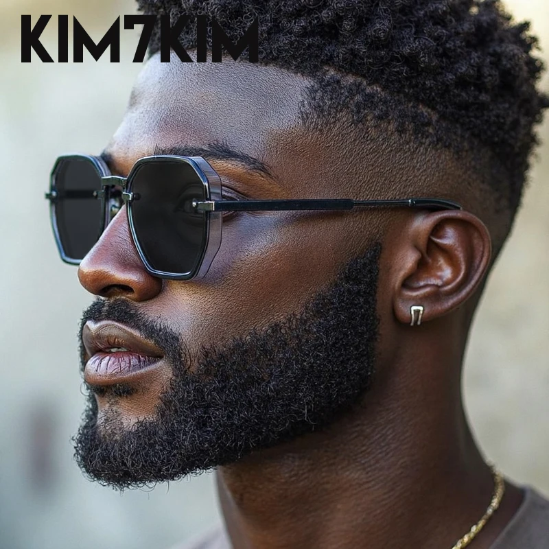 

Steampunk Vintage Square Sunglasses Men 2025 Luxury Brand Small Frame Polygon Sun Glasses For Male Classic Metal Eyewear UV400